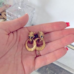 Vintage Panther Clip On Earrings